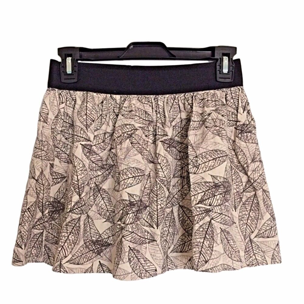 Forever 21  Womens Skirt Small Floral Linen Blend Mini Y2k 80s 90s Elastic Waist